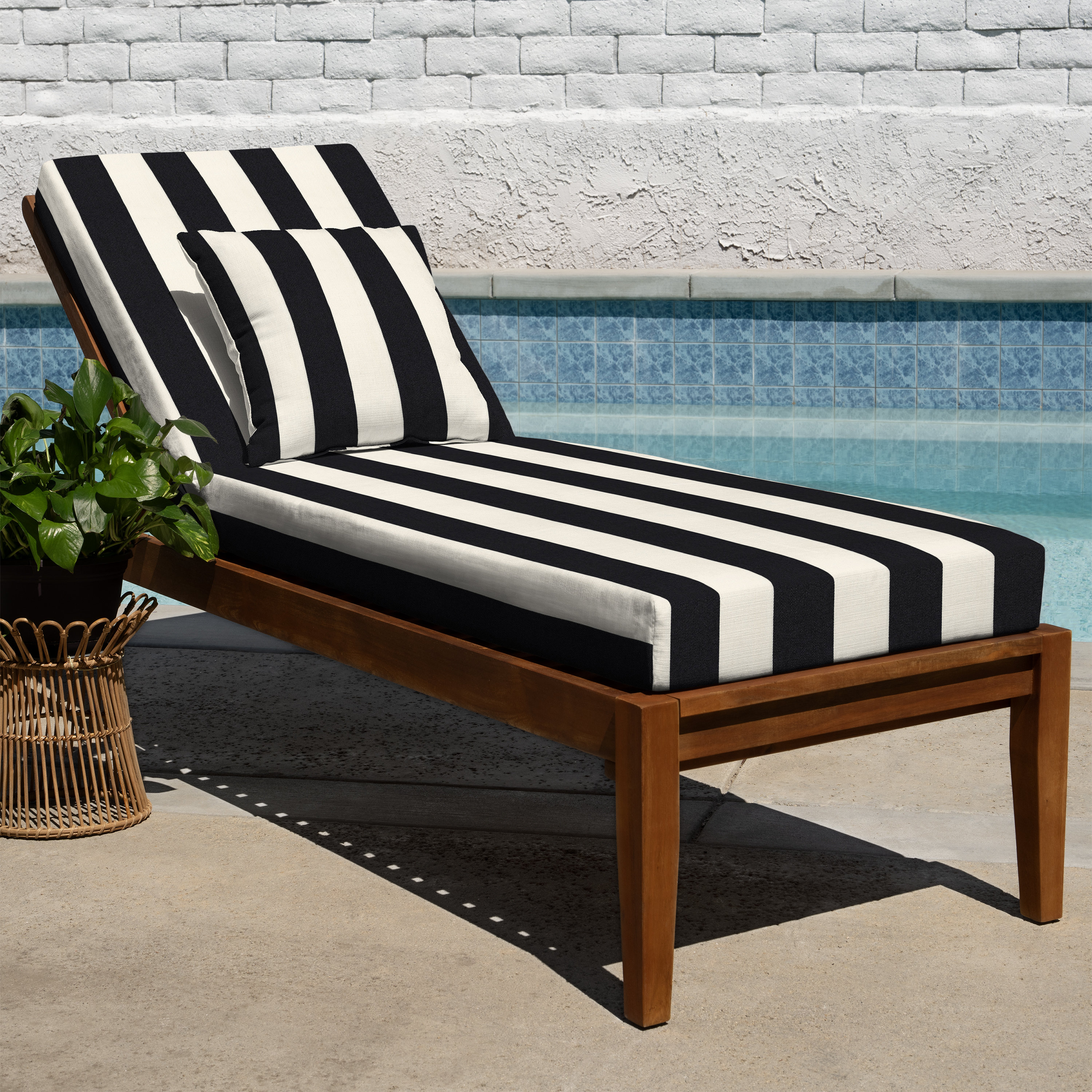 Meridian Outdoor Chaise Lounge Cushion – Weather-Resistant, Reversible, Plush Comfort - 70" L x 21.5" W