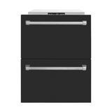 ZLINE Autograph Edition 24 In. Touchstone Refrigerator Drawer in Black Matte and Gold
