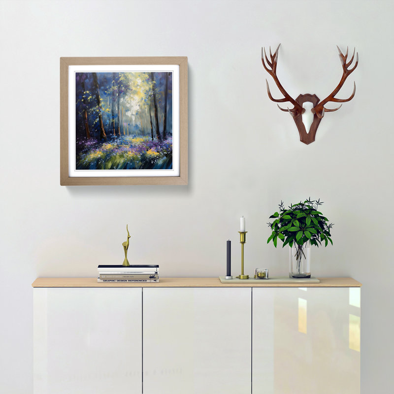 Bluebell Expressionism No.1 - Framed Print, Oak