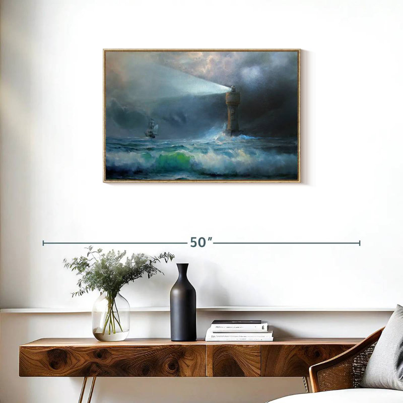 Ciel orageux, Cadre flottant en bois naturel, 31 po x 21 po