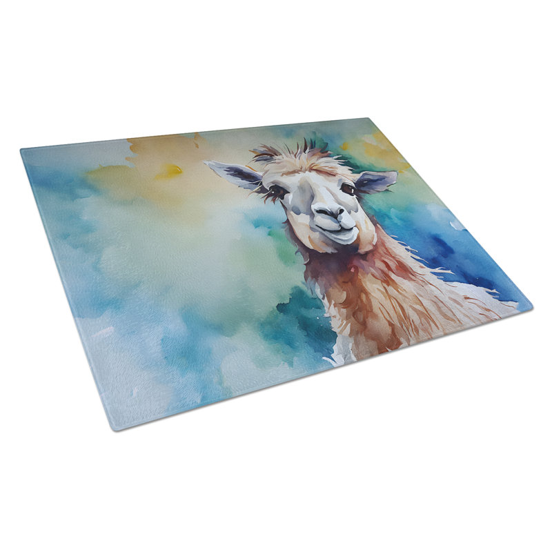 Llama Glass Cutting Board Large
