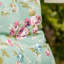 Set Of Two Outdoor Floral Green Seat Pads