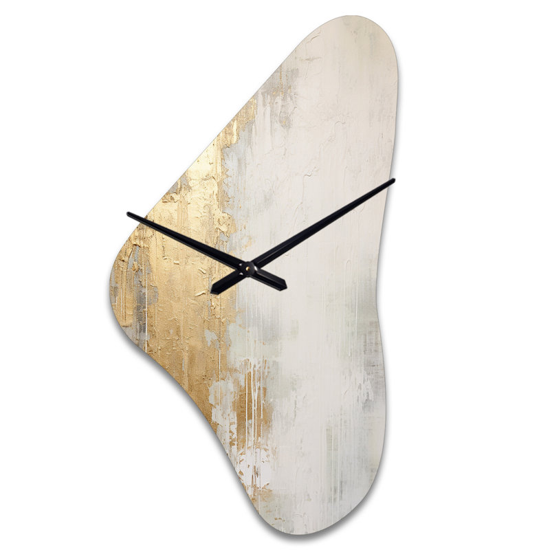 Horloge murale en métal à motif géométrique asymétrique Virgen, Moyenne