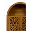 Armoire arquée sculptée à la main, rangement en bois massif avec tablette ouverte et 2 portes, grande décoration étroite pour le salon, la chambre à coucher et le vestibule