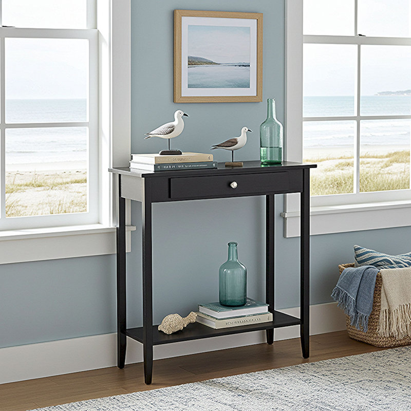 Hosteen 32'' Solid Wood Console Table, Black