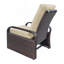 Fauteuil inclinable d'extérieur, fauteuil inclinable réglable automatique en osier avec coussin confortable, structure en aluminium toutes saisons, osier brun et coussin kaki