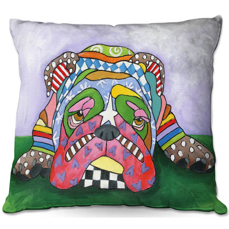  Coussin Couch Sad English Bulldog, 20 po x 20 po