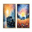 «Dreamy postal camion voyage», ensemble d'art mural sur toile camion-358493521-358493524