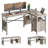 Nedyo 60" Farmhouse L Shaped Executive Desk with Storage Cabinet, Wood Home Office Desk with Headphone Hook-1321098247
