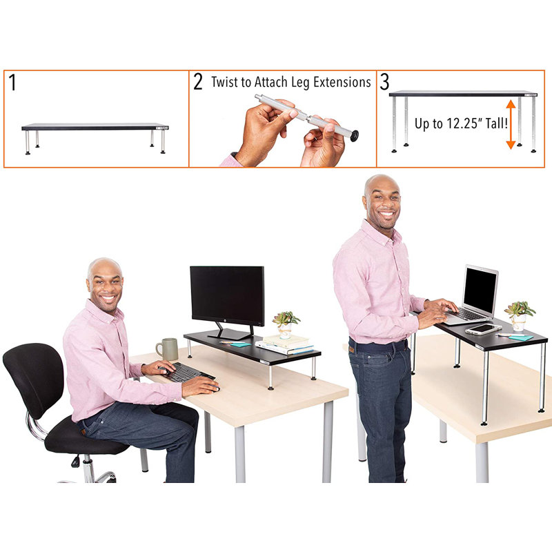 Adjustable Metal Base Standing Desk Converter