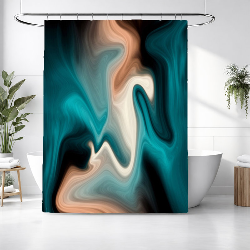 Abstract Shower Curtain, 72" H x 70" W