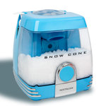 Nostalgia Countertop Snow Cone Party Station Makes 30 Icy Treats, Includes 2 Reusable Pump Syrup Bottles, 2 Plastic Cups, Ice Scoop, Blue