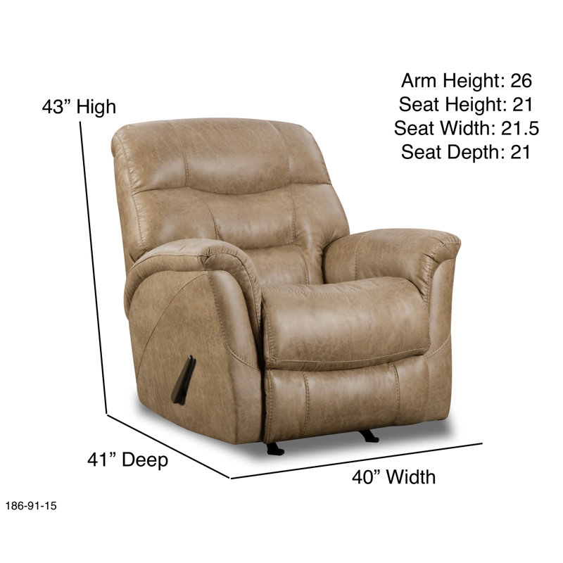 Arvella Upholstered Recliner, Brown Faux Leather