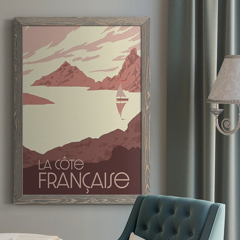 French Coast II, reproduction d'art sur toile, H 43,5 po x l 31,5 po x P 1 po, gris