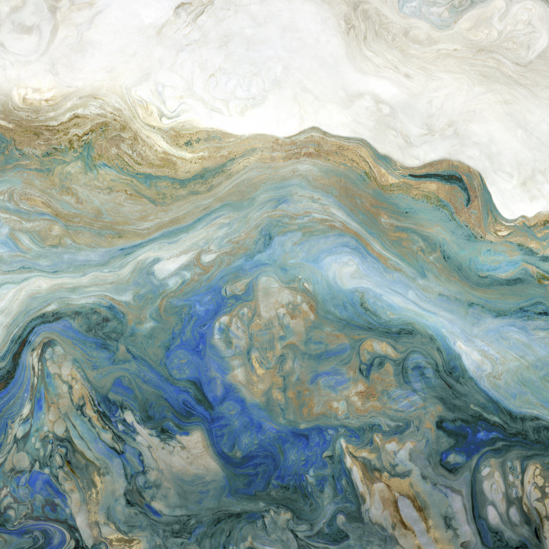 «Blue Paassage I» sur toile par Wendy Kroeker, H 12 po x l 12 po
