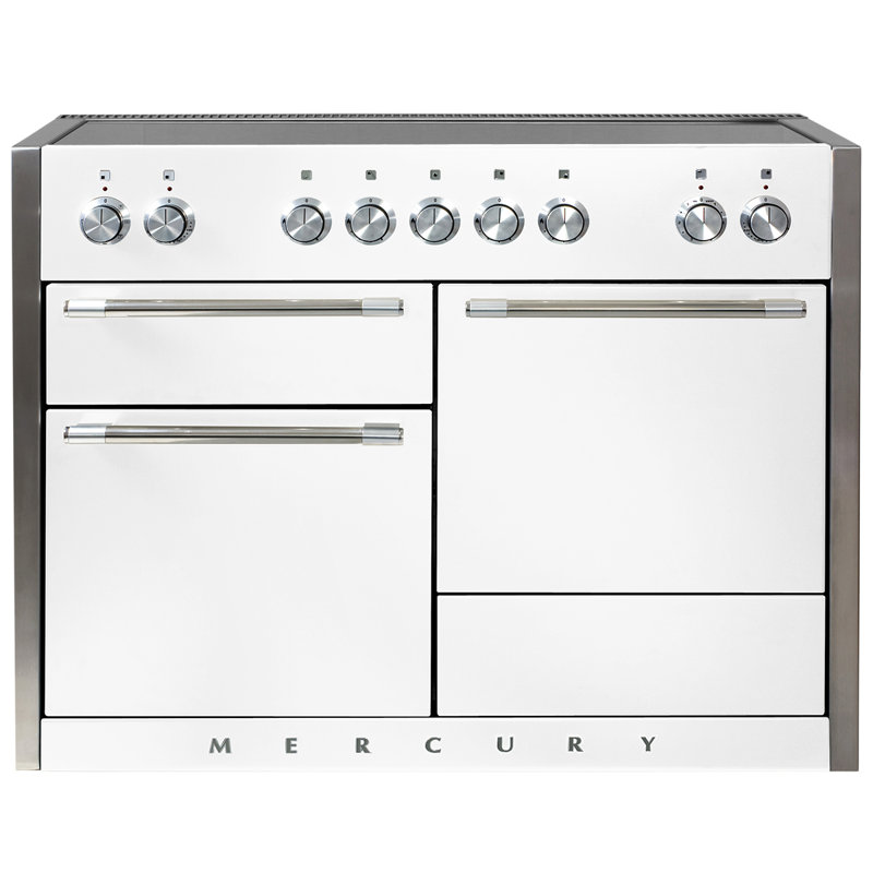 AGA Mercury 48"W. 6 Cu.Ft. Freestanding Induction Convection Range with Brushed Nickel Trim, Induction, White