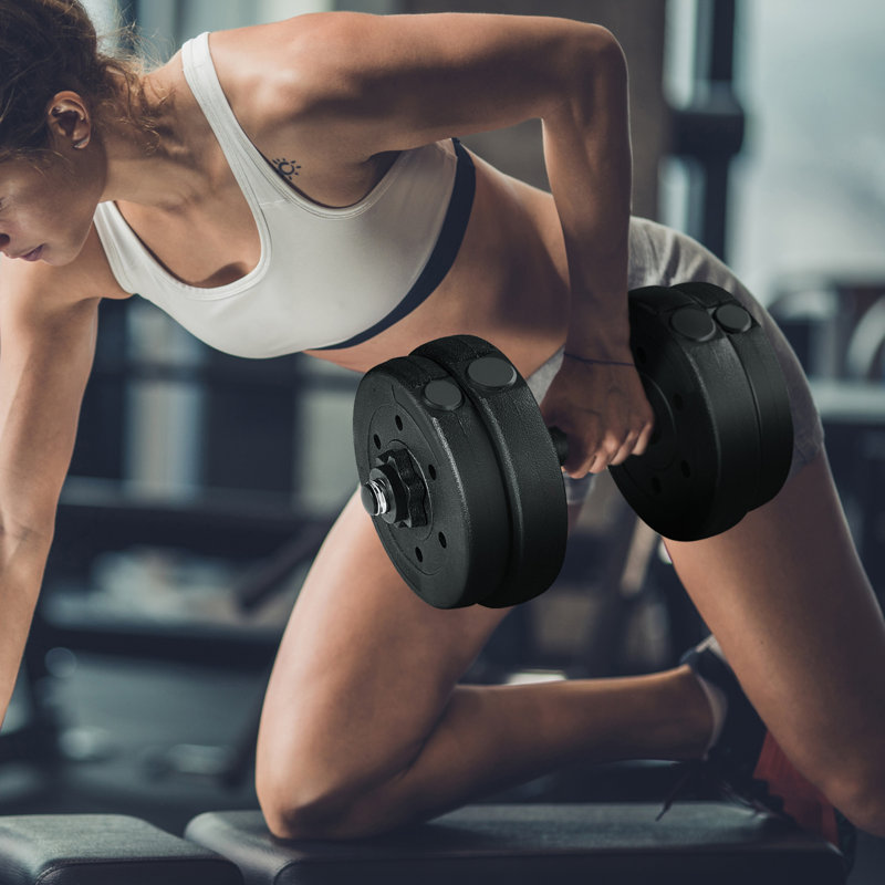 Yaheetech 1 Black Adjustable Dumbbell, 32 LB