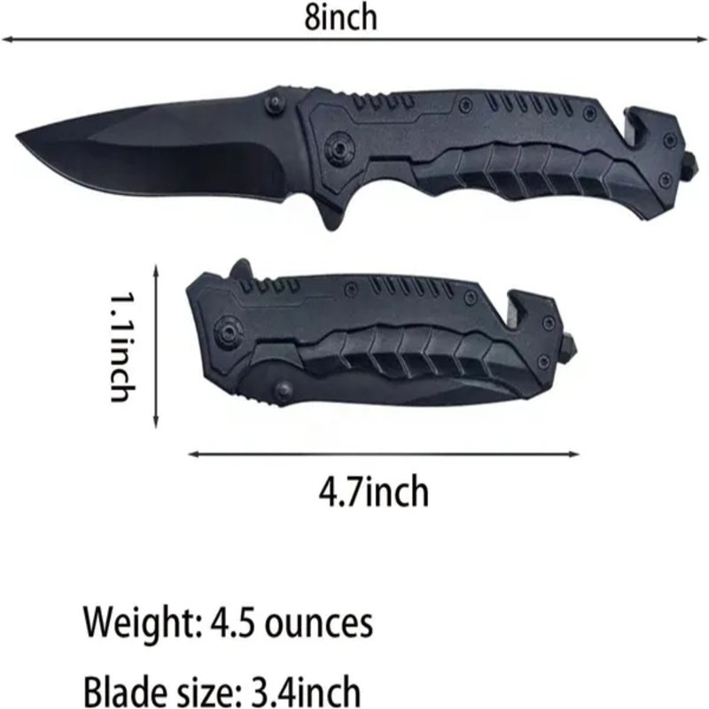 Couteau pliant tactique, paquet de 10, lame de 3,4 po à lame verrouillable avec pince pour le camping extérieur