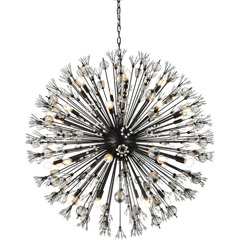 Étoile de cristal ronde Vera 44 po Hudspeth en or Vera, Noir