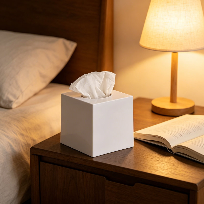 Paquet de 2 couvre-boîte à mouchoirs blanc