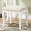 Table de coiffeuse et tabouret de maquillage en bois, blanc