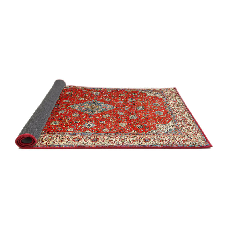 Tapis traditionnel orange / brun / gris Kumra, Rond 6 pi