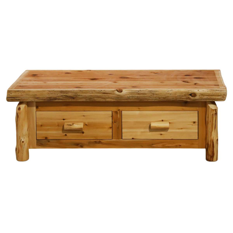 Table basse avec plateau en cèdre Fireside Lodge, Verre liquide