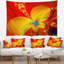 Tapisserie à motif fractal jaune couleur rouge floral-28488676