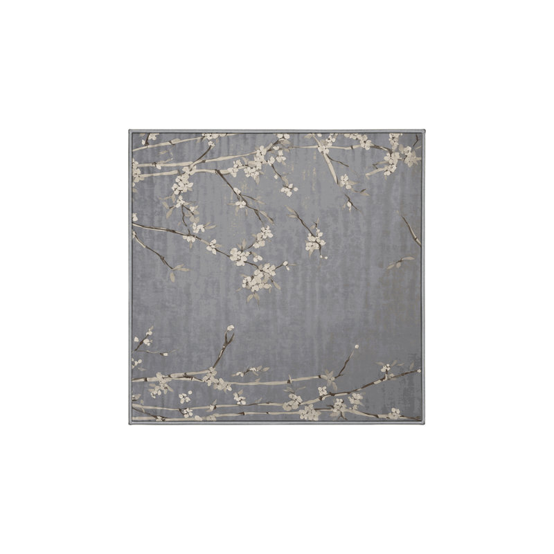 Silky Soft Plush Gray Area Rug, Square 3'
