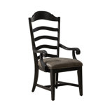 Jarnae Ladder Back Arm Chair w/ Upholstered Seat