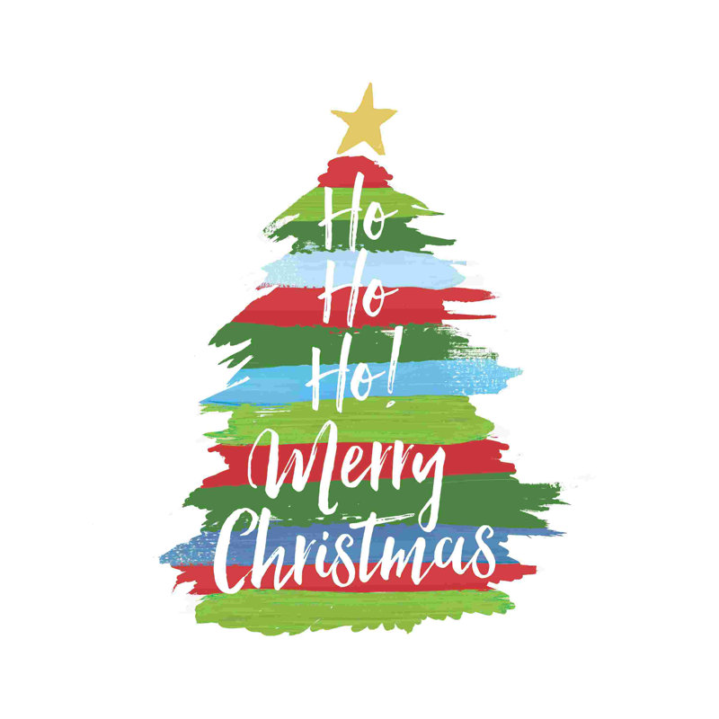 Arbre de Noël Ho Ho Ho, H 12 po x l 12 po