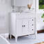 Meuble-lavabo simple autoportant 24 po avec plateau intégré en céramique blanche 24 po-323362541