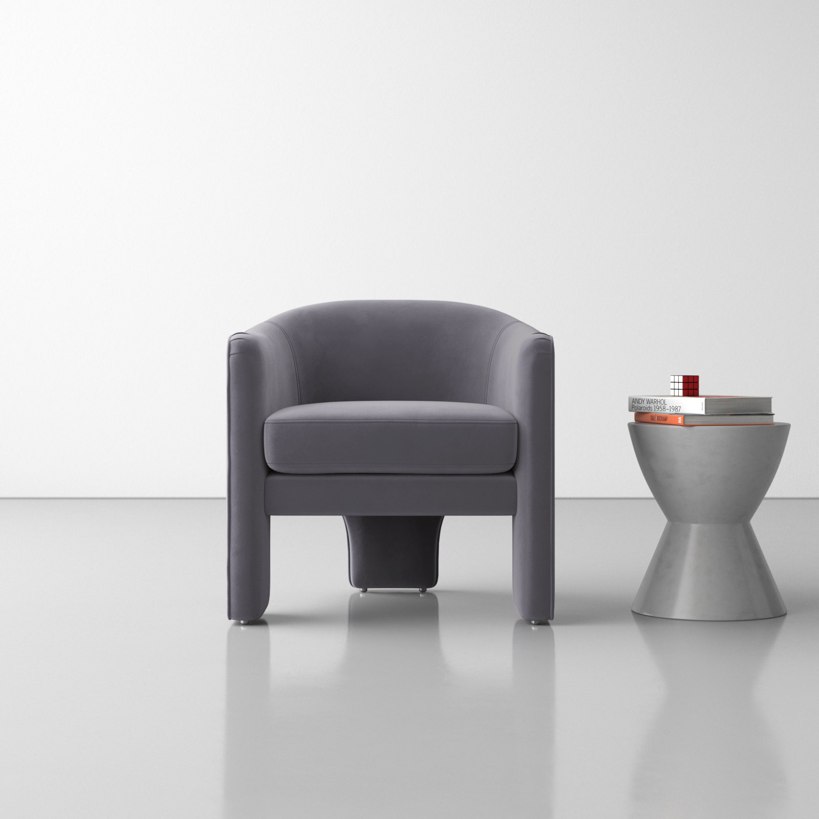 Upland Armchair, Dark Gray Velvet
