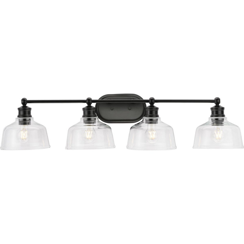 Leone 36" Vanity Light, Matte Black, 4 Lights
