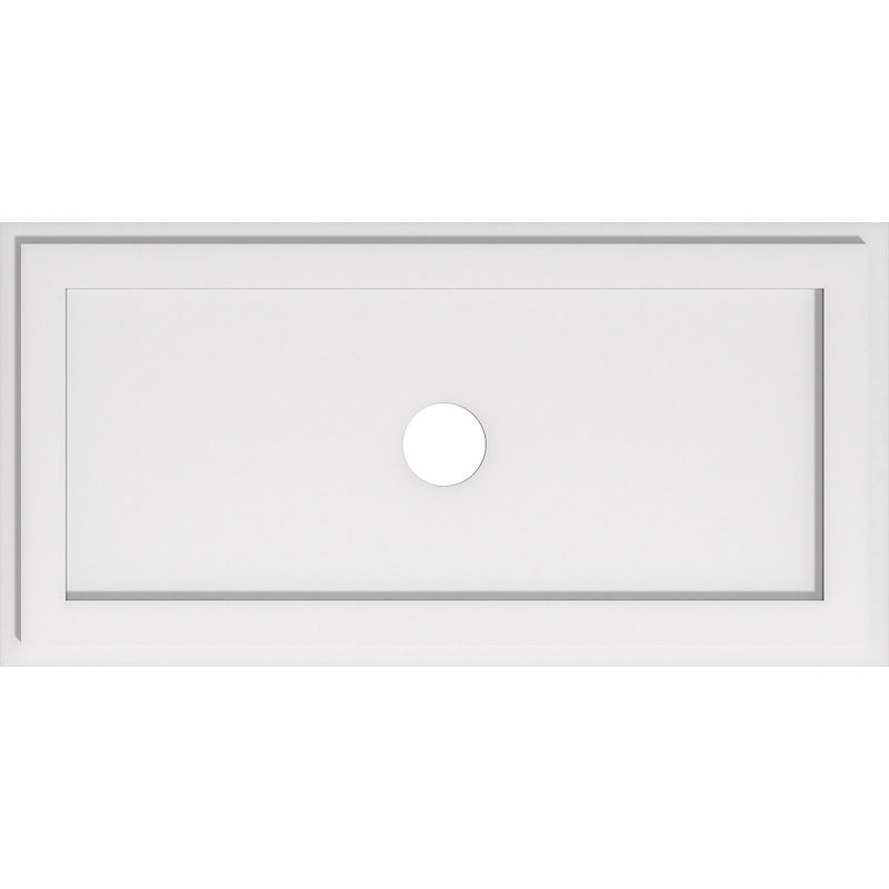 Diamètre intérieur de médaillon rectangulaire contemporain en PVC de qualité architecturale 3 po, H 16 po x l 32 po x P 1 po