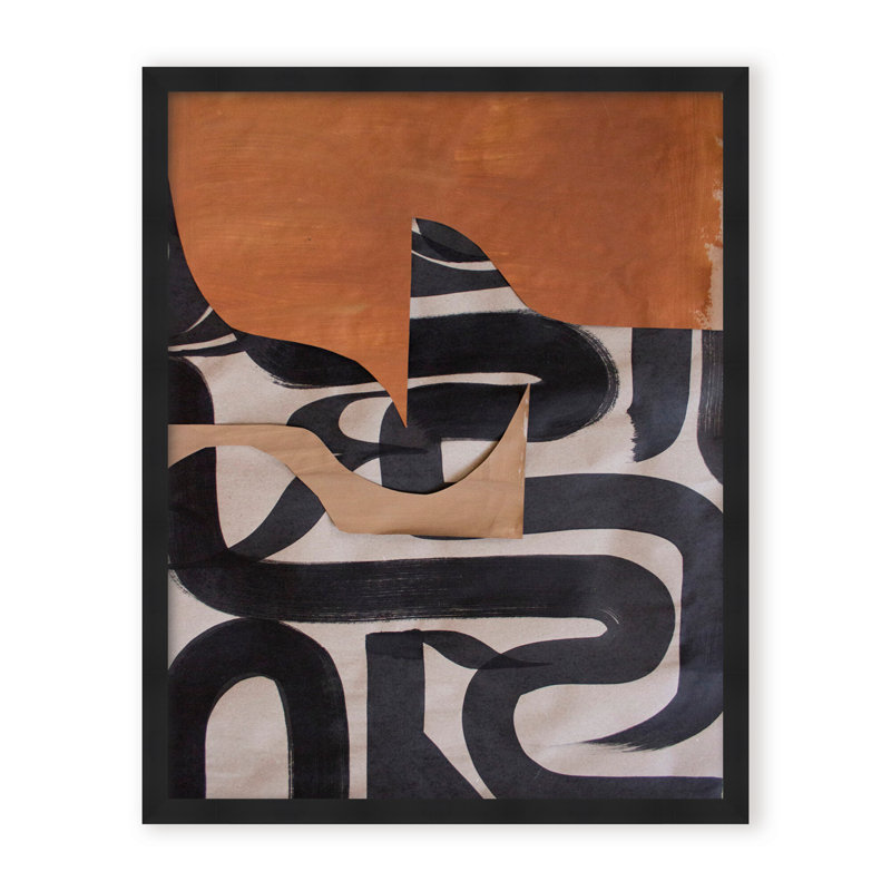 Gai: A Symphony Of Abstraction, 48" H x 36" W x 1.125" D, Framed Matted Print, Beige