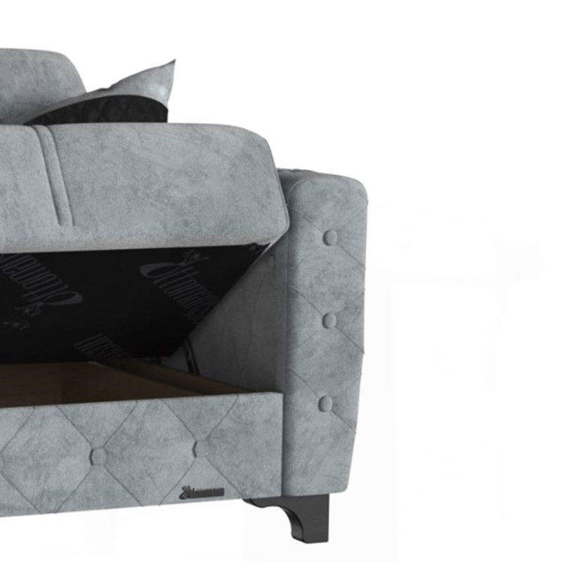 Causeuse convertible avec rangement Primenest Ingund Collection, Gris