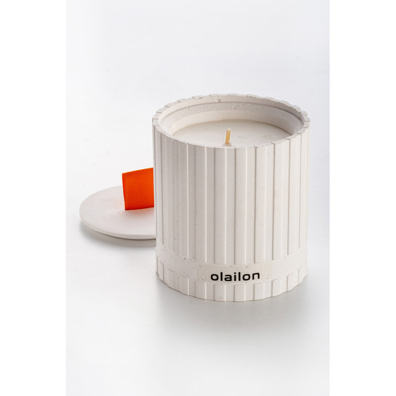 Candly Amber Scented Tumbler Candle with Concrete Holder