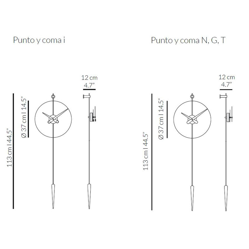 Punto Y Coma Metal Analog Wall Clock