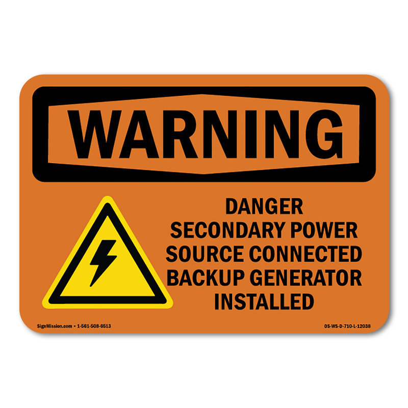 Source d'énergie danger danger avec symbole en aluminium 10 po x 7 po
