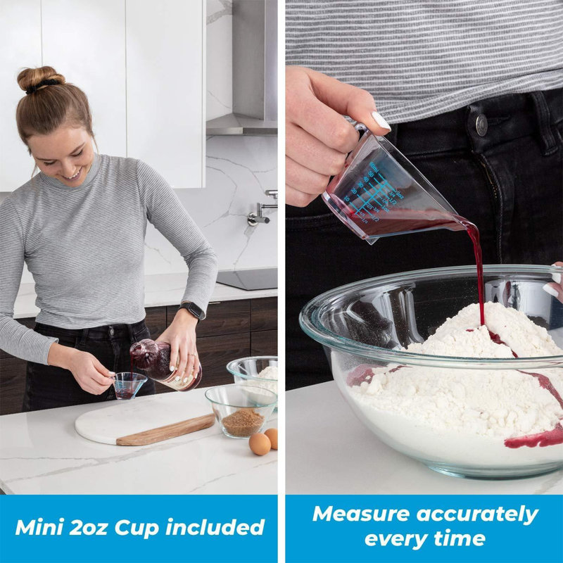 4-Piece Angled Clear Plastic Liquid Measuring Cups Set