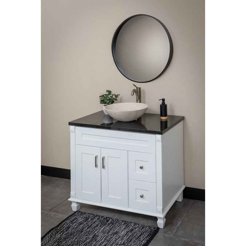 Lavabo de salle de bain vasque circulaire en pierre Travertine