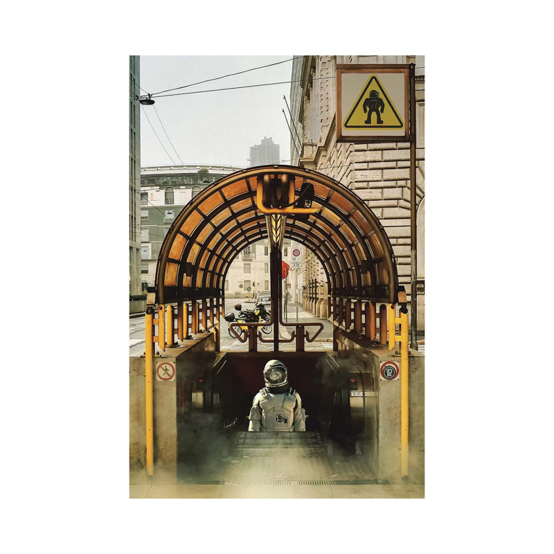Astro Subway by Rob Hakemo - Print on Canvas, Wrapped Canvas, 66.04 cm H x 45.72 cm W x 1.91 cm D