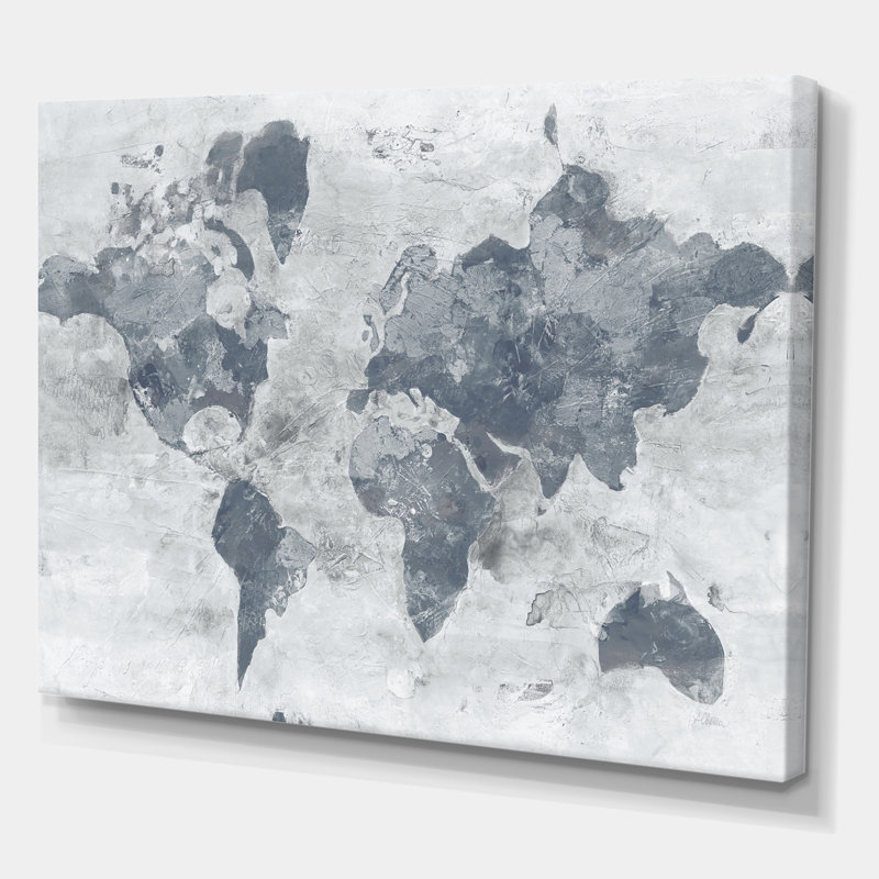 «Golden Gray World Neutral», reproduction d'art sur toile tendue, H 16 po x l 32 po x p 1 po