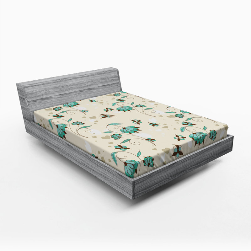 Microfiber Floral Fitted Sheet, Full Fitted Sheet