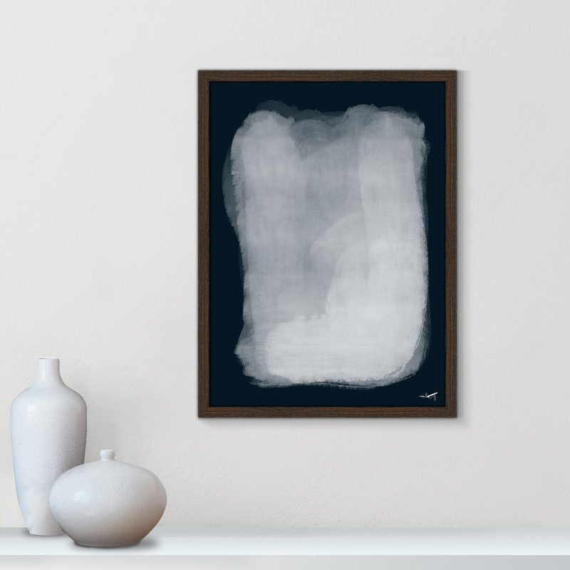 Calme 001, reproduction par A.Atelier, H 23 po x l 17 po x P 0,75 po, Noyer, reproduction encadrée sans passe-partout