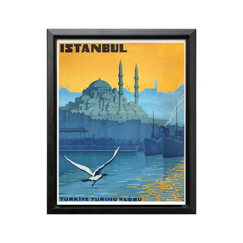 Istanbul, Cadre noir, Canevas, H 16 po x l 20 po