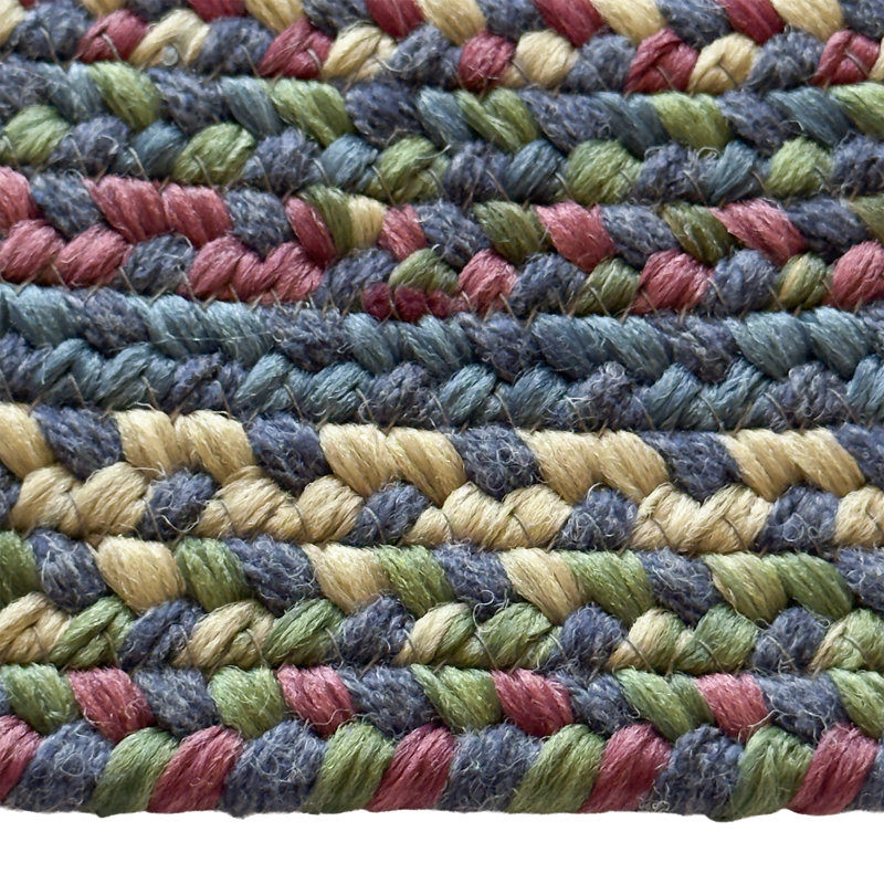 Tapis d'intérieur réversible et multicolore en nylon tressé, polyester et laine Walnut Cove