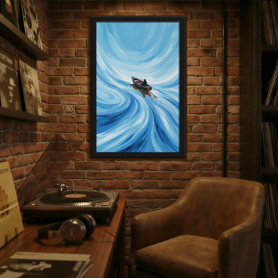 «Abstract Blue Waves», reproduction d'art sur toile