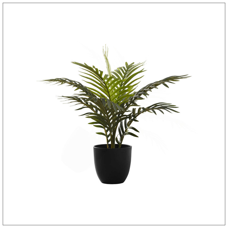 Plante artificielle, palmier, intérieur, faux, faux, table, verdure, pot, véritable touche, décoratif, feuilles vertes, pot noir